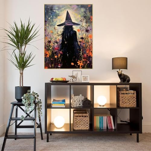 WUDWL Halloween Witch Diamond Art Kits for Adult Diamond Painting Kit