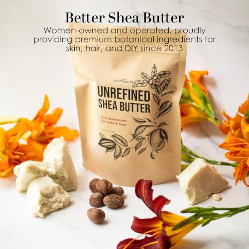 Raw Shea Butter – 100% Pure Unrefined African Shea Butter | Deep Moisturizer for Dry Skin, Hair and Scalp | DIY Body Butter, Lip Balm and Soap Base | Natural Earthy Aroma 1 lb Block (Pack of 3)