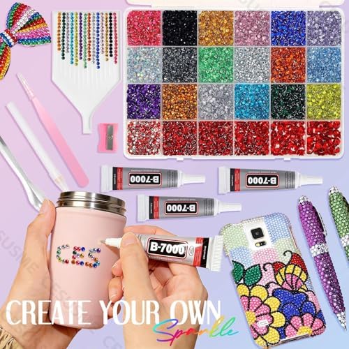 28000 Pcs Color Rhinestones Bedazzling Kit, Red Resin Jelly Rhinestones