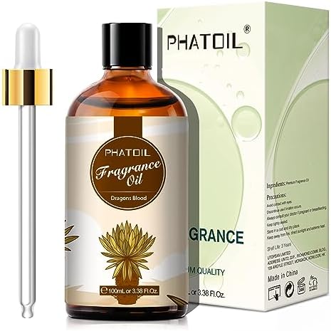 PHATOIL 3.38FL.OZ Dragons Blood Fragrance Oils for Aromatherapy, Essential Oils for Diffusers for Home, Perfect for Diffuser, DIY Candle and Soap Making, DIY Scented Products - 100ml | Long Lasting Scented Oils For Humidifier, Air Freshener, DIY Soap C...