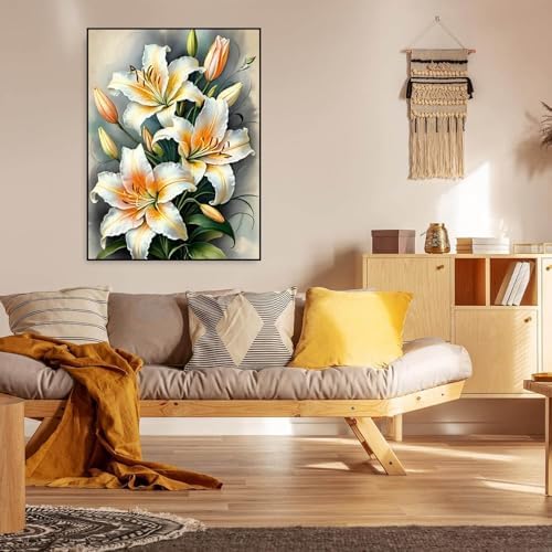 Dugsmgd Flowers Diamond Art Kits for Adults, Diamond Painting Kits 12x16in