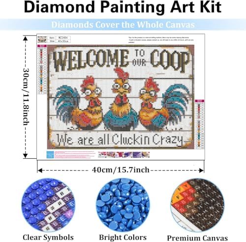 mrpwnle Diamond Art Kits for Adults Chicken Diamond Painting Kits