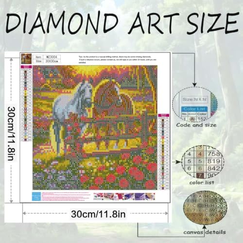 WNPOKN Horse Diamond Art Kits for Adults 12 x 12inch