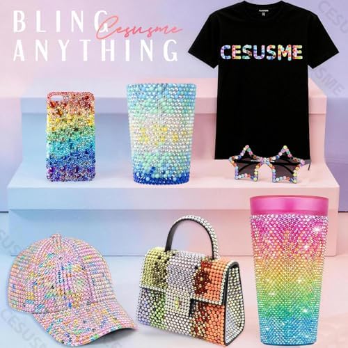 28000 Pcs Color Rhinestones Bedazzling Kit, Black Resin Bedazzling Gems