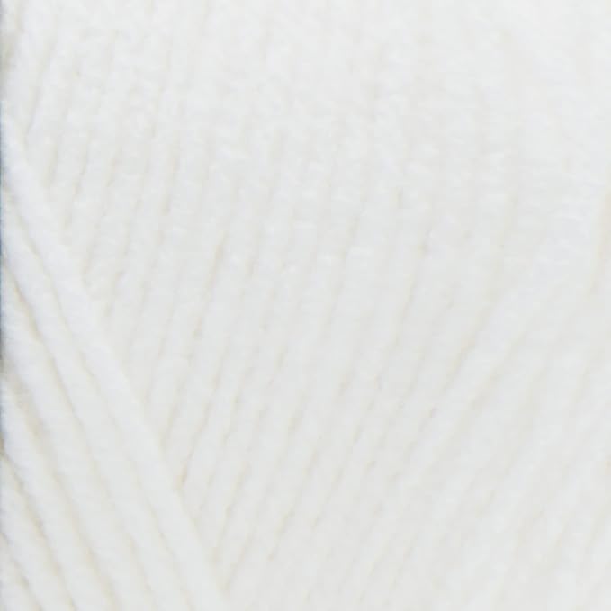 Red Heart Super Saver Yarn for Crocheting & Knitting, White, Single | #4 Medium Worsted Weight Acrylic Soft Yarn for Blankets, Beanies, Amigurumi, and Beginner Projects, 364 yards, 198g/7oz