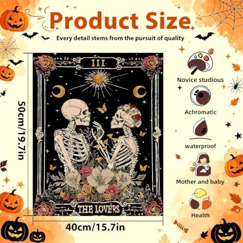 Halloween Paint by Numbers Kit for Adults Skull Paint by Numbers for Adult