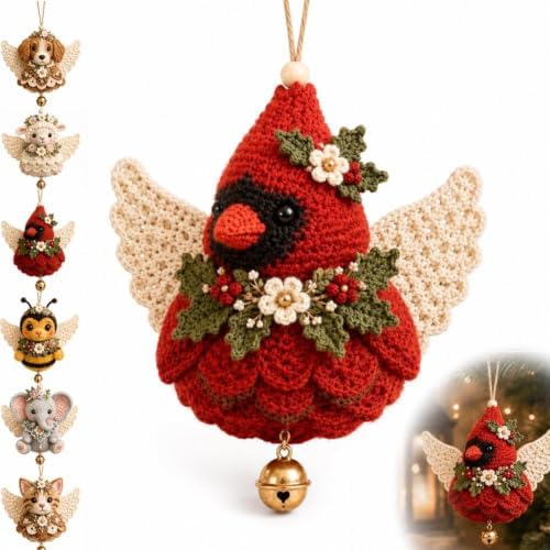 JMHKKUJ Animal Angel Crochet Ornament DIY Kit, DIY Yarn Hanging