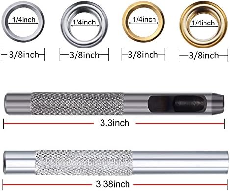 200 Set Grommet Eyelet Kit, 1/4 in, 4 Colors, with Install Tool Kit