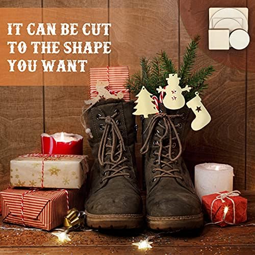 Nuanchu 32 Pcs Unfinished Wood Circles Squares 3 Sizes Christmas