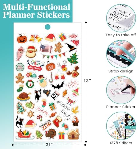 Planner Stickers - 28 Sheets, Journal Stickers for Monthly Weekly and Daily