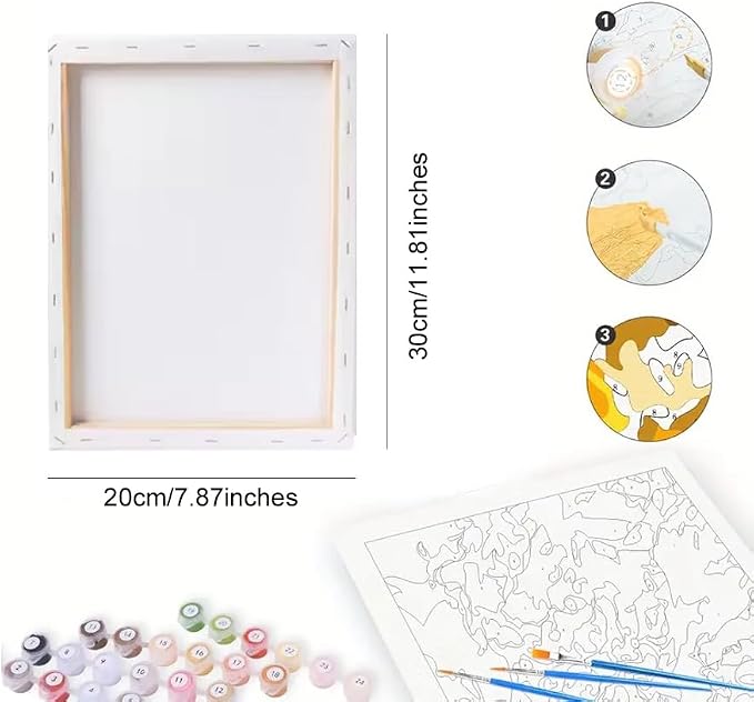 Animal Paint by Numbers Kit for Adults - DIY Dachshund Dog in Bathtub Painting on Canvas, Acrylic Paint Set, Suitable for Beginners, Art for Home Decoration or Gifts(8X12IN Framed)