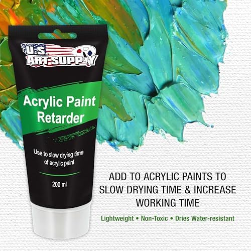 U.S. Art Supply Acrylic Paint Retarder Medium, 200ml Tube (6.7 Ounces)