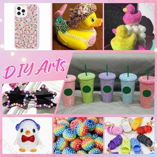28000Pcs Color Rhinestones Bedazzling Kit, Dark Pink Resin Gems for Crafts