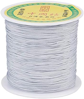 Elecrelive 150Yard Light Gray Braided Nylon Crafting Thread Beading String