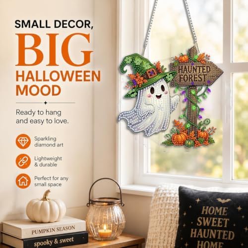 Ghost Diamond Art Hanging Kit for Adult, Diamond Art Painting 8x8inch