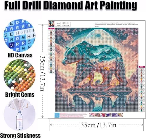Ekuxom Forest Bear Diamond Art Kits for Adults-Animal Diamond Painting