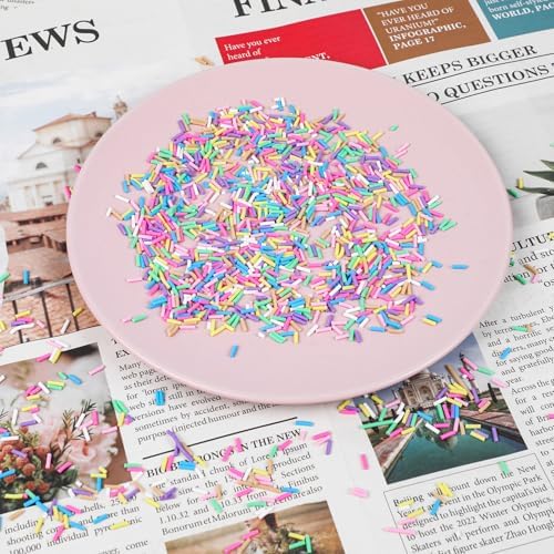 DIYASY 180g Fake Sprinkles, 6.35 oz Non-Edible Resin Sprinkles Faux Plastic Candy Sprinkle Polymer Clay Slices for Art DIY Crafts Phone Case (Multicolor A)