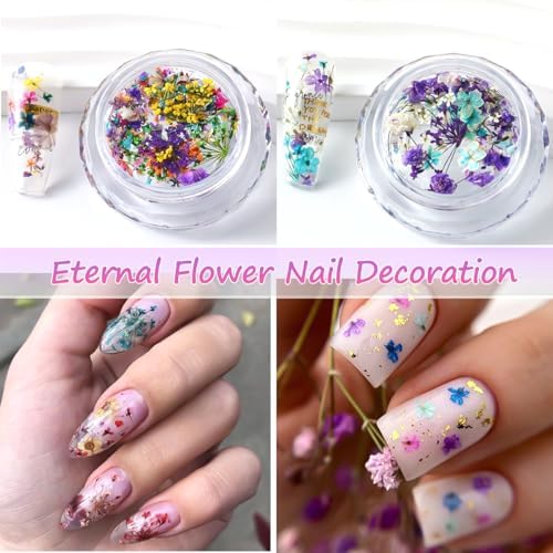 8 Boxs Dried Gypsophila Flowers Nail Art Decoration