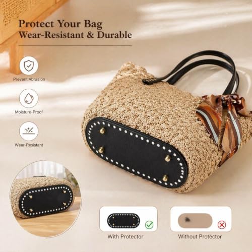5 PCS Bag Bases for Crochet PU Leather Bag Bottom Oval Bag Bottom Long Oval Purse Bottom Knitting Crochet Base Purse Bottom Bags Cushion Base with Holes for DIY Crochet Bag Shoulder Bags Craft Making