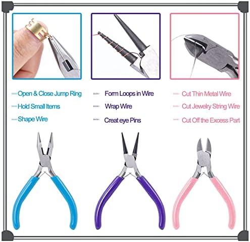 SONGIN 3 Pack Jewelry Pliers Set Tools for Jewelry Making and Repair