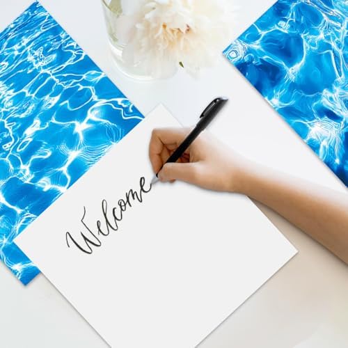 Blue Sea Scrapbooking Paper Pad - 24 Sheets Ripple Pattern Aesthetic Origami for Decor Scrapbook Collage Journals Decoupage Wrapping Folded Supplies Gift Cards DIY Crafts Photo Album