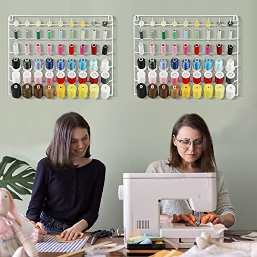 YBING Thread Holder Wall White, 54-Spool Sewing Thread Rack