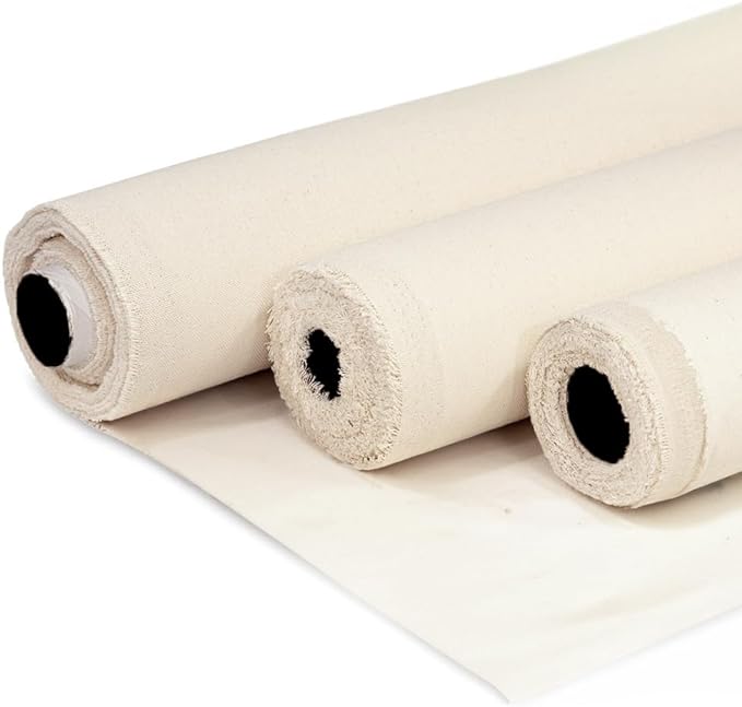 Barcelonetta | Canvas Fabric | Cotton Duck | Medium Duty | Natural 7oz | 62'' Wide | Arts & Crafts, Backings, Covers, Placemats (50 Yard Roll)