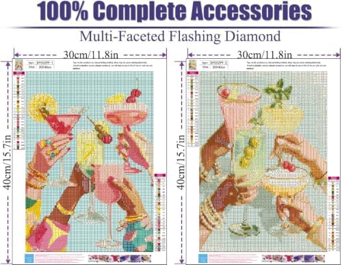 2 Pack Diamond Art Kits for Adults, Round Diamond Painting 12x16 Inch