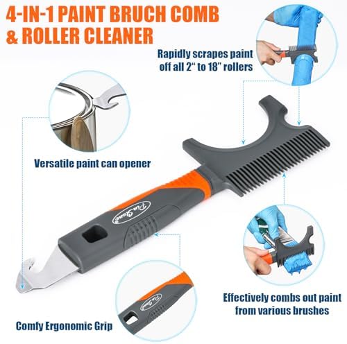 10pc 12"-18" Adjustable Large Paint Roller Kit with Aluminum Extension Pole