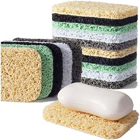 12PCS Soap Savers Pads BPA Free Soap Holder for Bar Soap Non-Slip Self Draining Soap Dish Soap Lift for Shower Kitchen Bathroom