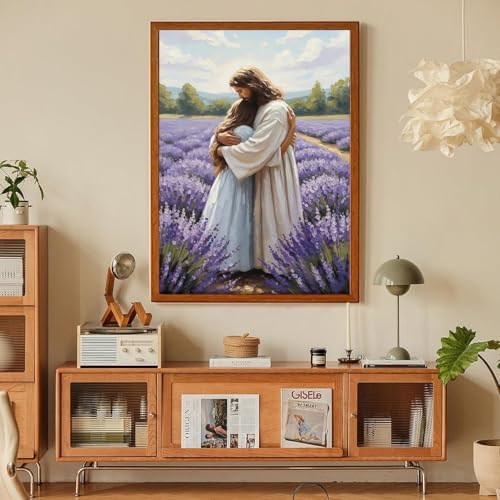 Jesus Paint by Numbers Kit for Adults Framed Canvas, Frameworkless