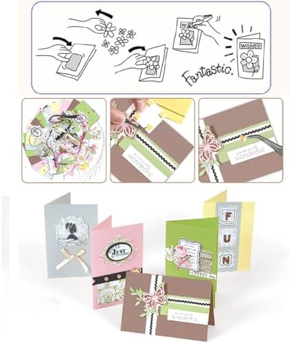 Huralona Handmade DIY Greeting Card Kits Includes 15 Blank Cards 15 Colorful Envelopes with Decoration Accessories for Craft Birthday Thanksgiving Christmas Wedding Invitation Card (Pink 018)