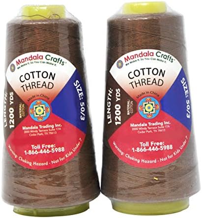 Mandala Crafts Russet Brown Mercerized Cotton Thread for Sewing Quilting