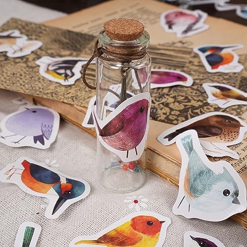 46 Pcs Bird Scrapbook Stickers for Junk Journal Scrapbooking Bullet Journal Planner Envelope Diary Notebook Album Laptop Phone Case DIY Art Crafts Decoration, 23 Patterns