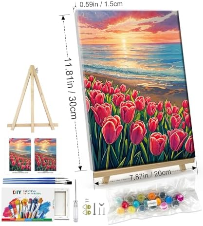 ATDMS Paint by Numbers Kit for Adults with Frame, 8 x 12 Inch