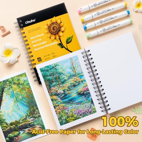 Ohuhu 5.5"x8.5" Marker Paper Pad Art Sketchbook for Drawing and Sketching