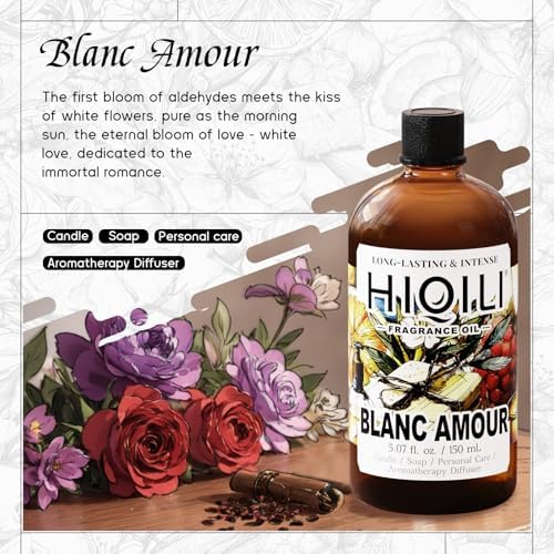 HIQILI Blanc Amour Fragrance Oil for Diffuser, Candle & Perfume Making