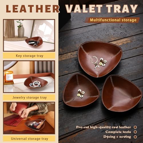 CBHGFEA Leather Crafting Kit, Vegetable Tanned Leather Tray Kit (S, M, L)