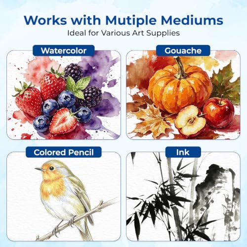 252 Sheets Watercolor Paper 5x7, 110lb/230 GSM Cold Press Water Color Paper