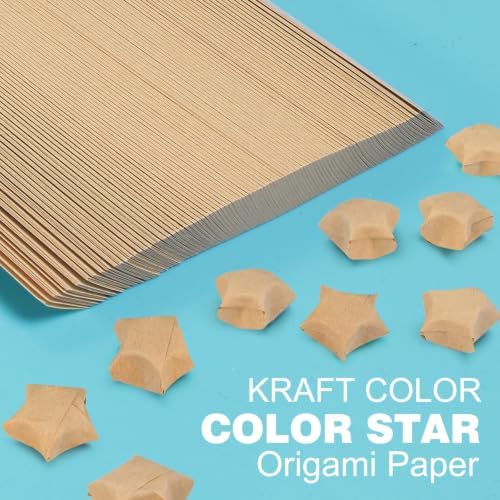 FoDau770 Solid Color Star Paper Strips - 360 Sheet, Light Brown