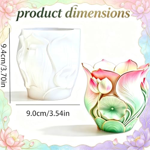 Lotus Candle Holders Epoxy Resin Mold for Casting Succulent Gifts