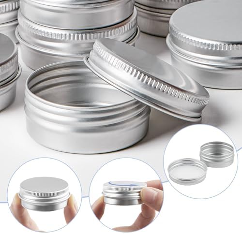 TUZAZO 12Pack Aluminum Tins, 1/2 Oz Metal Container with Lids and Labels