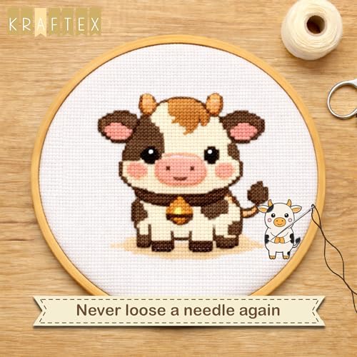 Kraftex Magnetic Needle Minder. Needleminder for Embroidery & Sewing. Cute Needlepoint Accessories. Magnetic Needle Holder for Cross Stitch. Cute Magnet Pin Gift