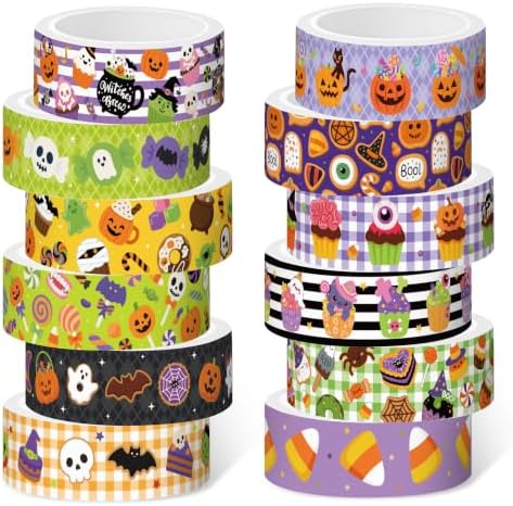 12 Rolls Candy Dessert Washi Tape for DIY Craft Gift Wrapping