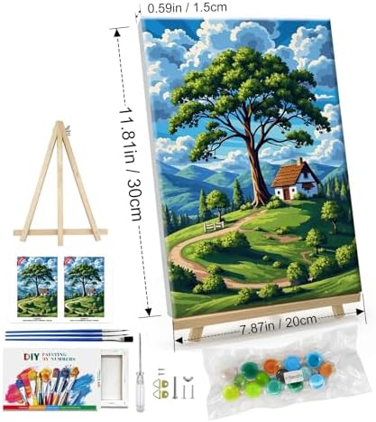 ATDMS Landscape Paint by Numbers Kit for Adults with Frame, 8x12 Inch