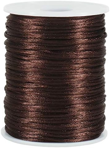 Tenn Well 295ft 2mm Satin Cord Brown Nylon for Macrame Bracelets