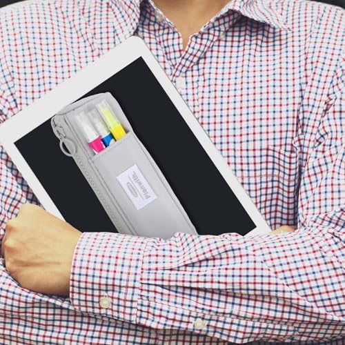 Elastic Pen Holder for Notebook, Zipper Notebook Pencil Pouch Small Pencil Holder Pouch with Adjustable Elastic Band Slim Pencils Bag Journal Pen Holders for Office Home Stationary Supplies