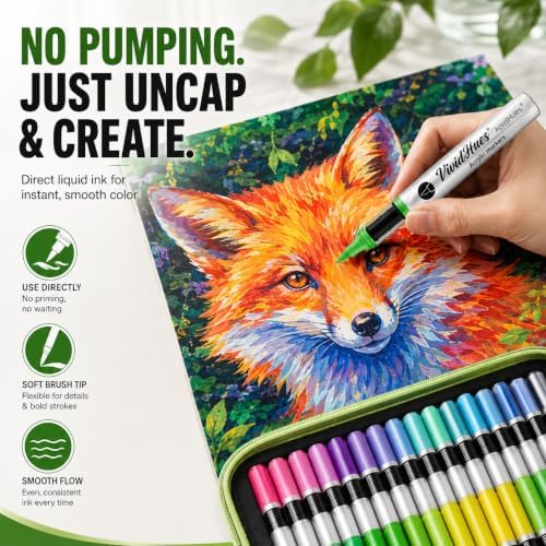 120 Colors Soft Brush Tip Acrylic Paint Markers, for Rock Wood Glass Canvas