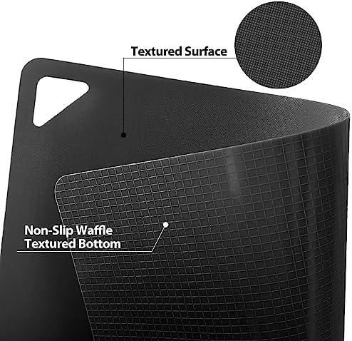 WK Flexible Plastic Cutting Boards for Kitchen Set of 10, Plastic Cutting Mats with Hole, Color Coded Cutting Board, Nonslip, BPA Free, Dishwasher Safe, Multi Size