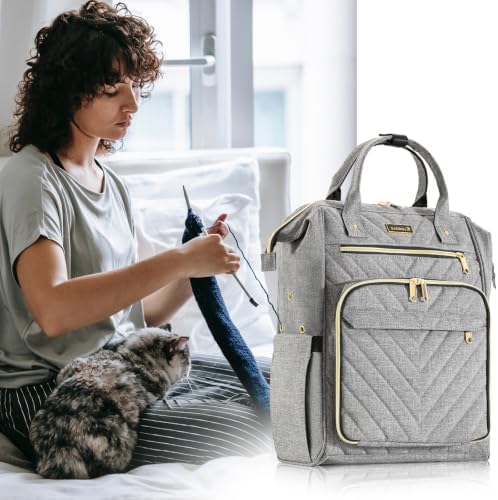 Kuosdaz Knitting Bag Backpack, Yarn Organizer, Quilted Backpack for Women